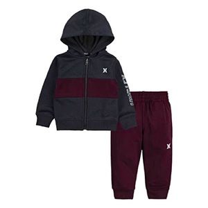 Hurley Boy’s 3T Solar Zip Up Hoodie and Jogger Pants 2-Piece Outfit Set NWT!!